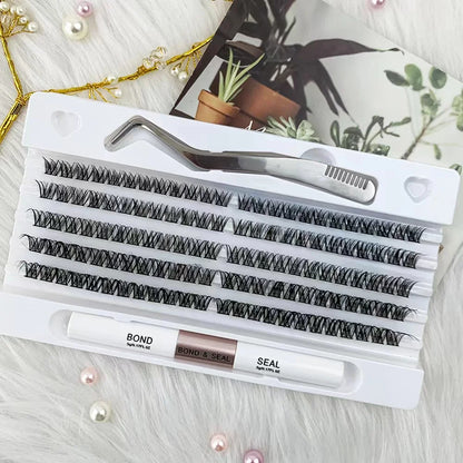 Kit d'extension de faux cils à faire soi-même, aspect naturel, 120 grappes, vente à chaud