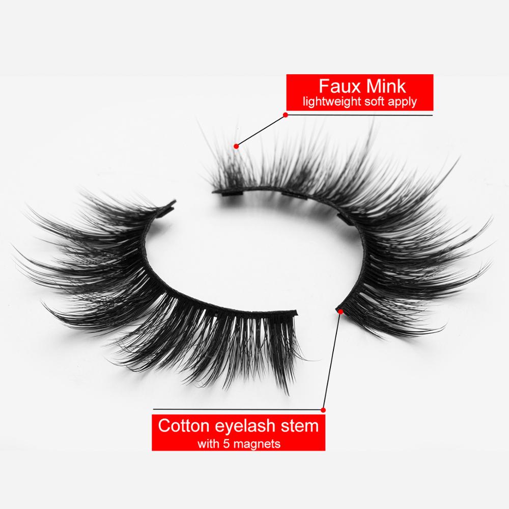 5 Pairs Magnetic Eyelashes Natural long Magnetic Eyeliner Magnetic False Eyelashes Tweezer Set Makeup Set Eyelash Extension eprolo