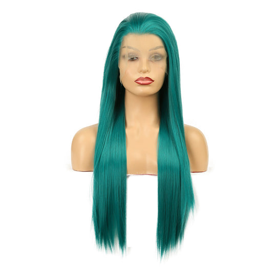 Green Wig - Natural Realistic Long Straight Hair