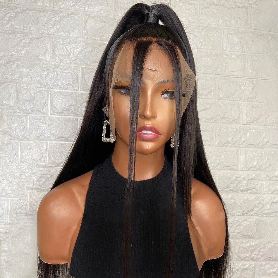 Perruque Transition Naturelle Noire - Cheveux Longs et Lisses - Afrotix
