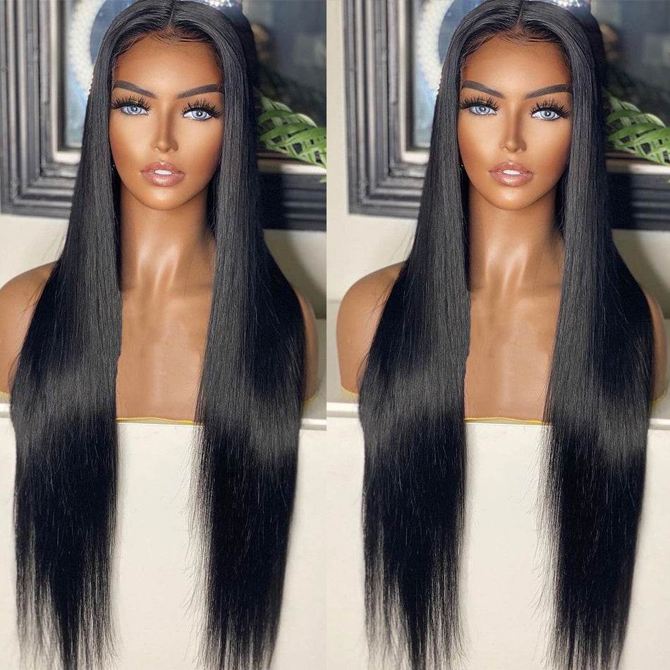 Perruque Transition Naturelle Noire - Cheveux Longs et Lisses - Afrotix