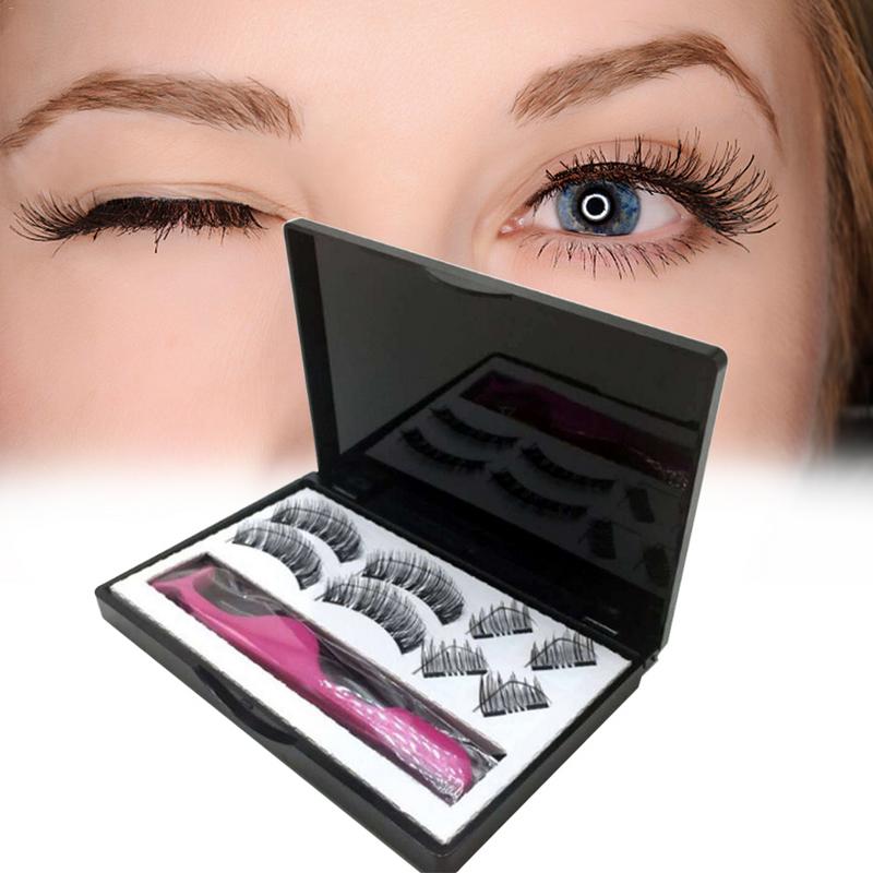 8pcs Magnetic eyelashes with 3 magnets handmade 3D magnetic lashes natural false eyelashes magnet lashes with gift box 40 eprolo
