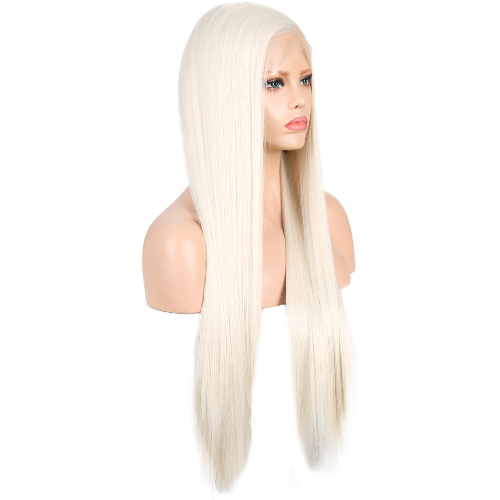 13*2. 60# Chemical Fiber Front Lace Wig Headgear Long Straight Hair Natural Hairline Wig eprolo