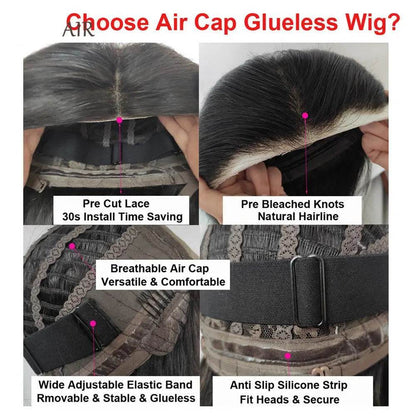 Air Mesh Cap Glueless Headgear Water Wave Wig Human Hair - Afrotix