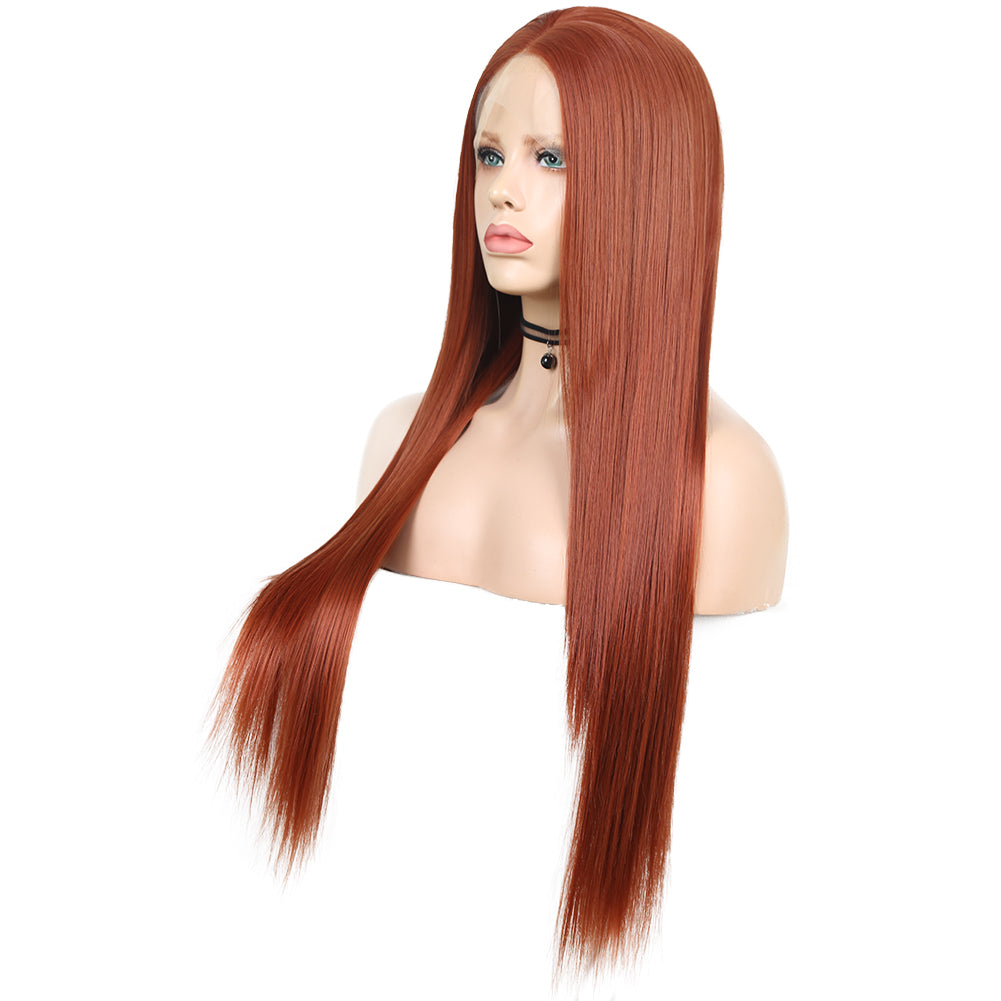 Hand Groove 13*2. 350# Chemical Fiber Front Lace Wig Headgear Long Straight Hair Natural Hairline Wig eprolo