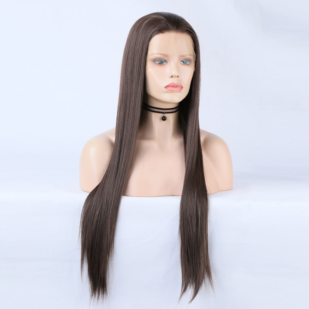 Wigs Ladies Wigs Long Straight Hair Front Lace Chemical Fiber Ladies Wigs Head Covers Large Lace wigs eprolo