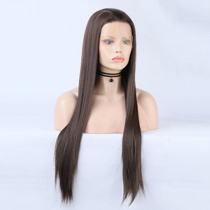Wigs Ladies Wigs Long Straight Hair Front Lace Chemical Fiber Ladies Wigs Head Covers Large Lace wigs eprolo