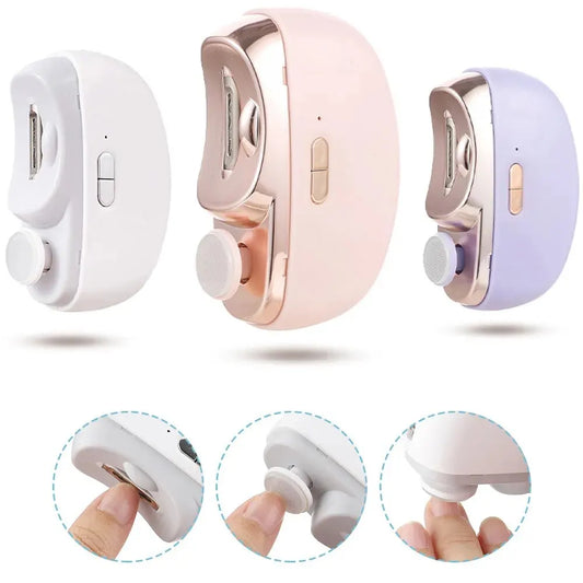 2 In 1 Electric Nail Clippers Manicure Anti-Splash Nail Trimmer For Baby Finger Toe Scissors Pedicure Thick Nails Cutter Tools eprolo