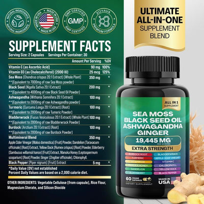 Sea moss Shilajit Frozen Collagen Peptide 2in1 Capsule Help Reduce Wrinkles eprolo