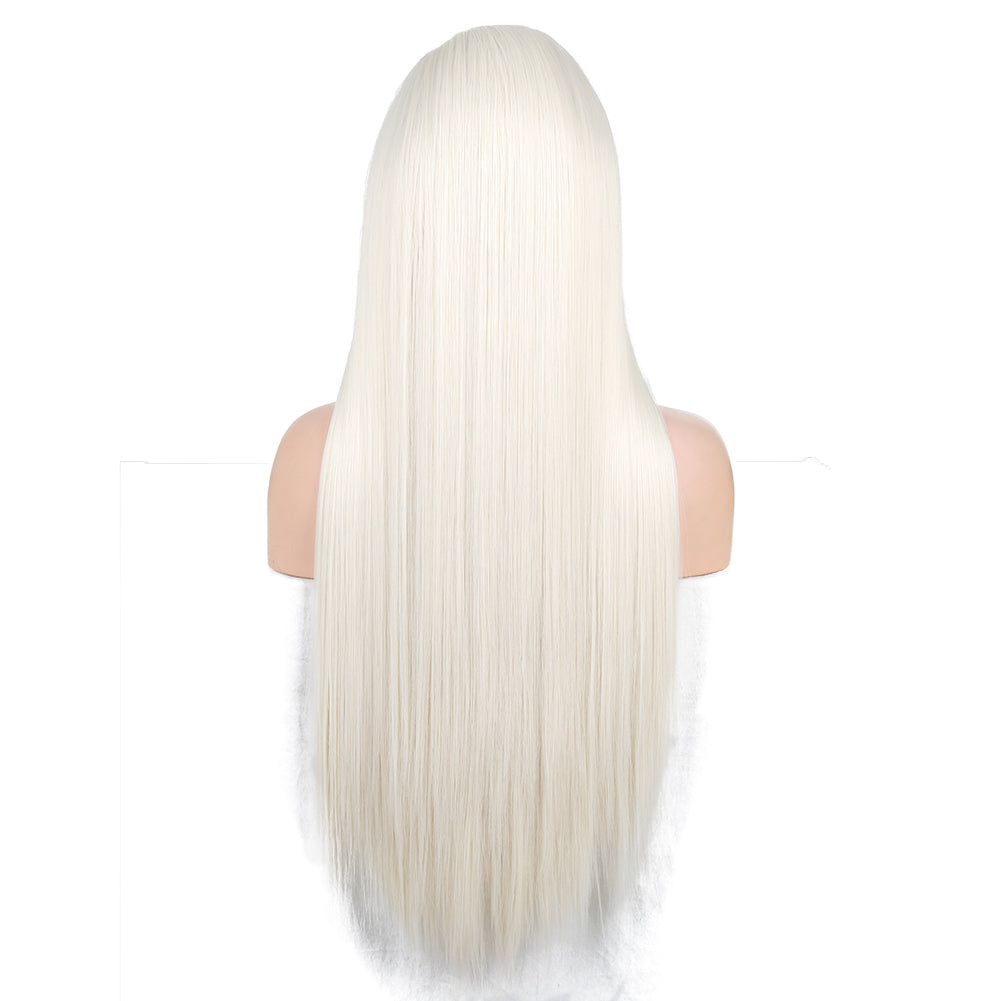 13*2. 60# Chemical Fiber Front Lace Wig Headgear Long Straight Hair Natural Hairline Wig eprolo