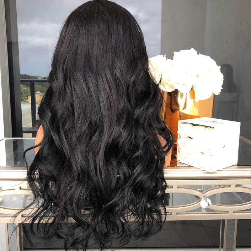 Hair Body Wave Lace Front Wigs for Women Black Color Synthetic Hair Glueless Lace Wigs with Natural Hairline eprolo