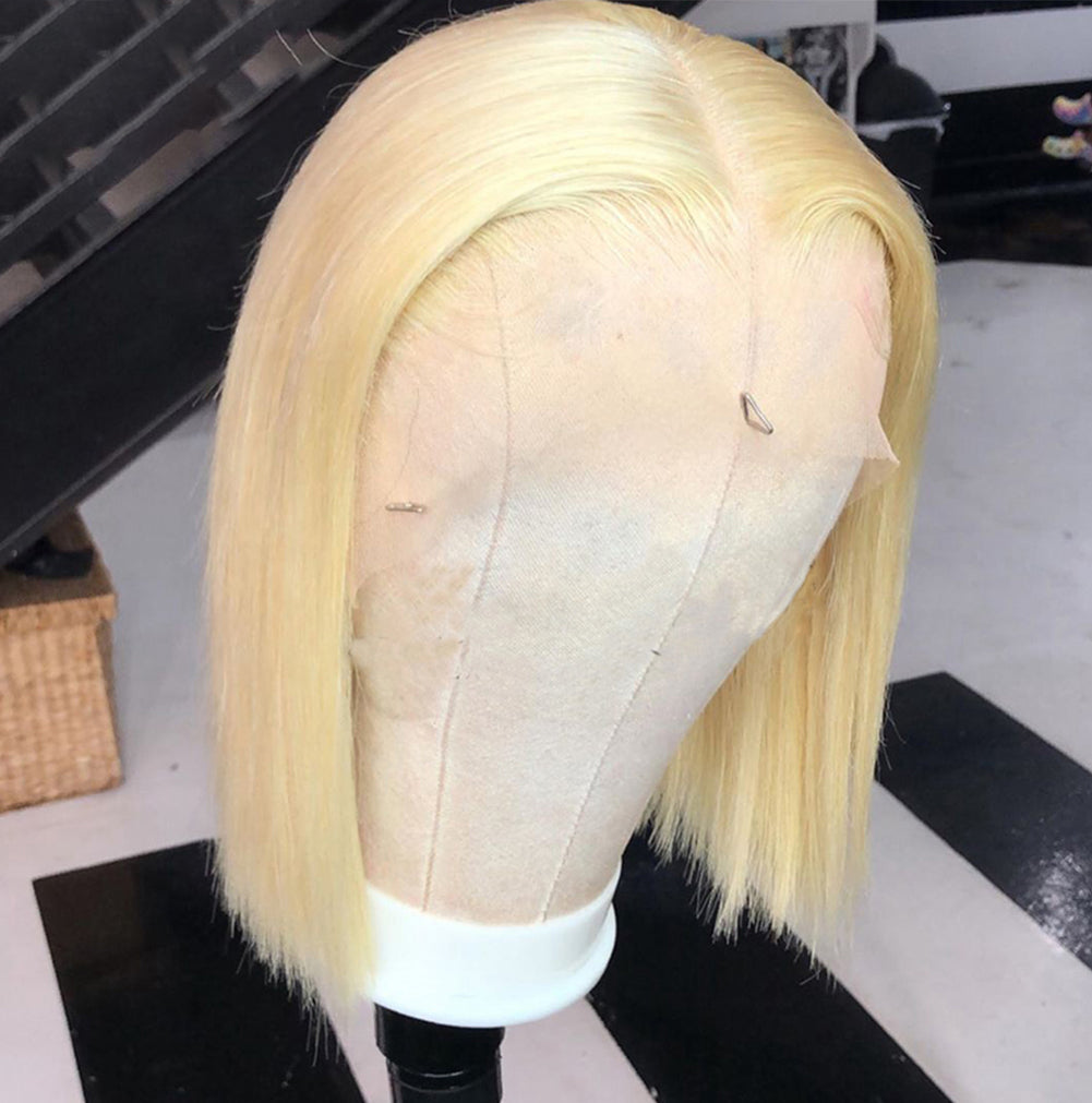 Hand Groove 13*2.5 Chemical Fiber Front Lace Wig Headgear 613# Wave Hair Natural Straight Hairline Wig eprolo