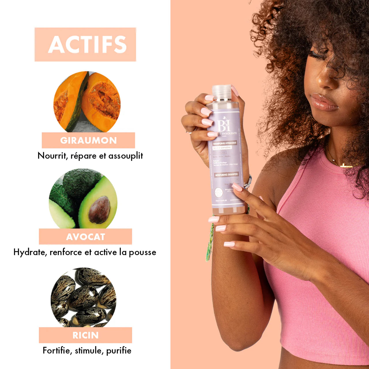 Shampoing hydratant au Karité Ricin et Jojoba 250ml - Afrotix #