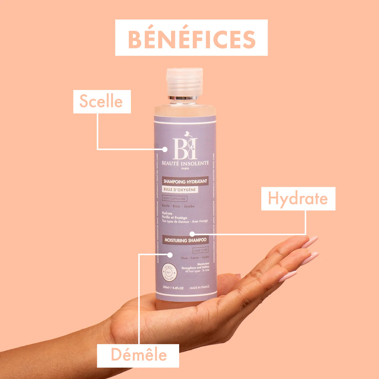 Shampoing hydratant au Karité Ricin et Jojoba 250ml - Afrotix #