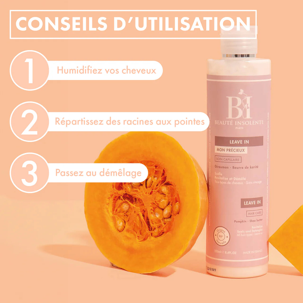 Leave-in hydratant & démêlant GIRAUMON & KARITE 250ml - Afrotix #