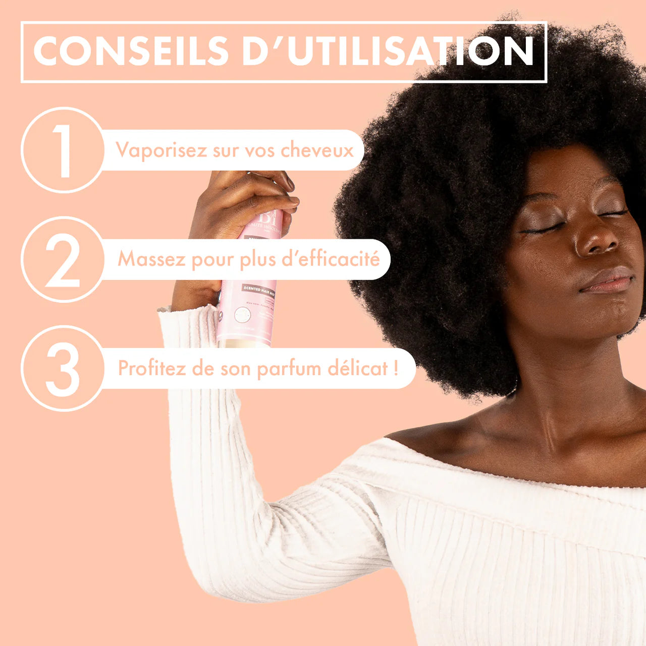 Brume capillaire apaisante et hydratante 250ml 99,9% d'origine naturelle Beauté Insolente