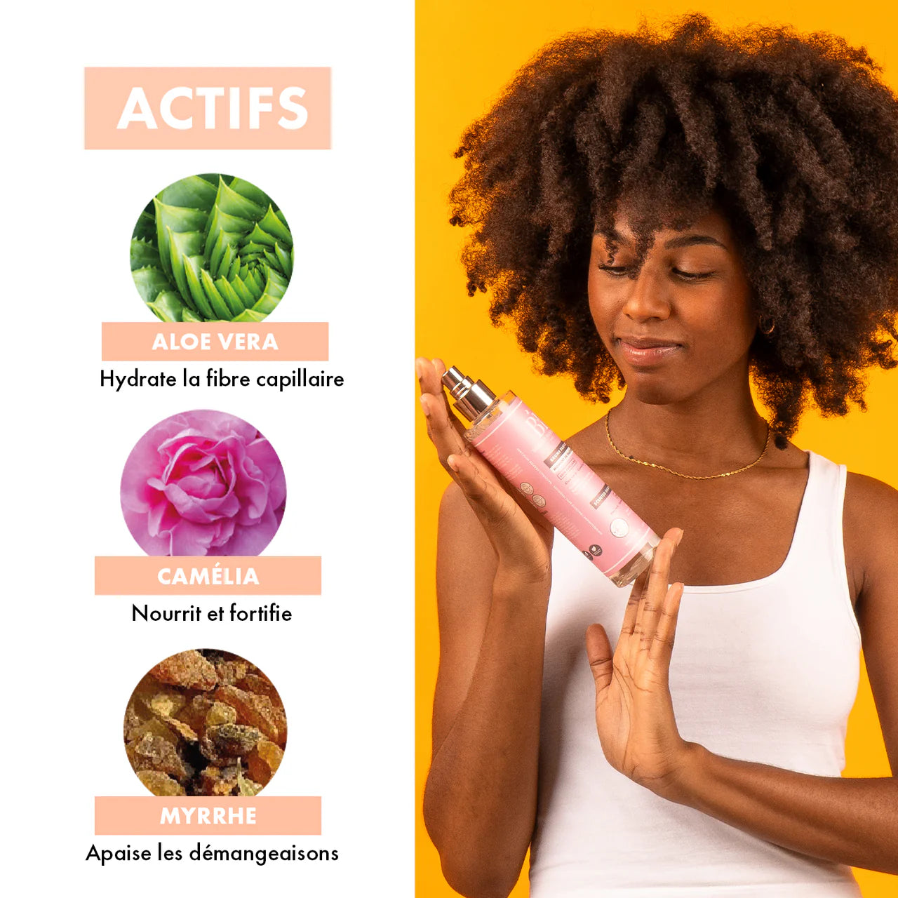 Brume capillaire apaisante et hydratante 250ml 99,9% d'origine naturelle Beauté Insolente