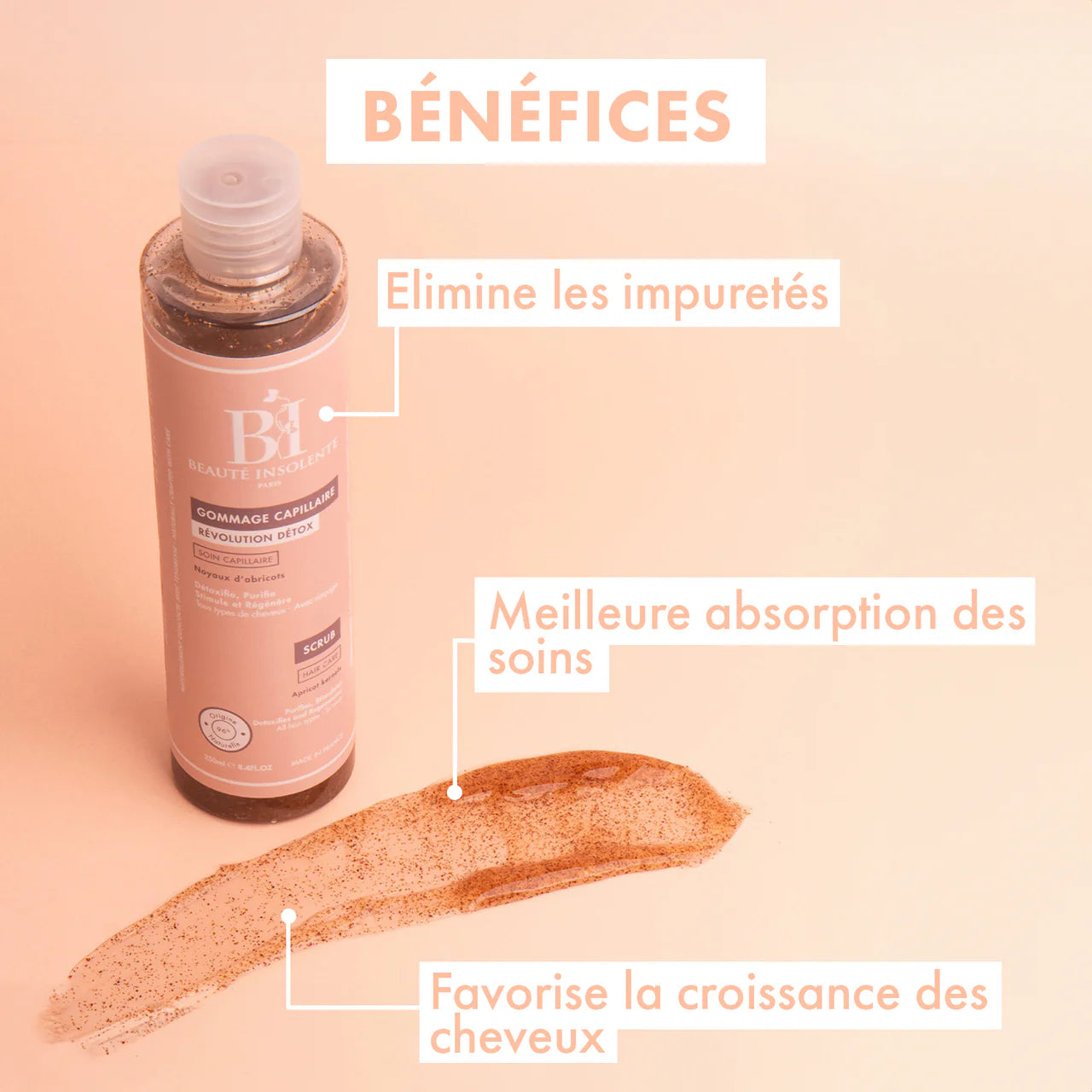 Gommage capillaire détox aux noyaux d'Abricots 250ml - Afrotix #