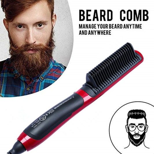 Men's All In One Ceramic Hair Styling Iron Comb Beard Straightener Curler Set Volumize Hair Styler for Men Straightening Brush eprolo