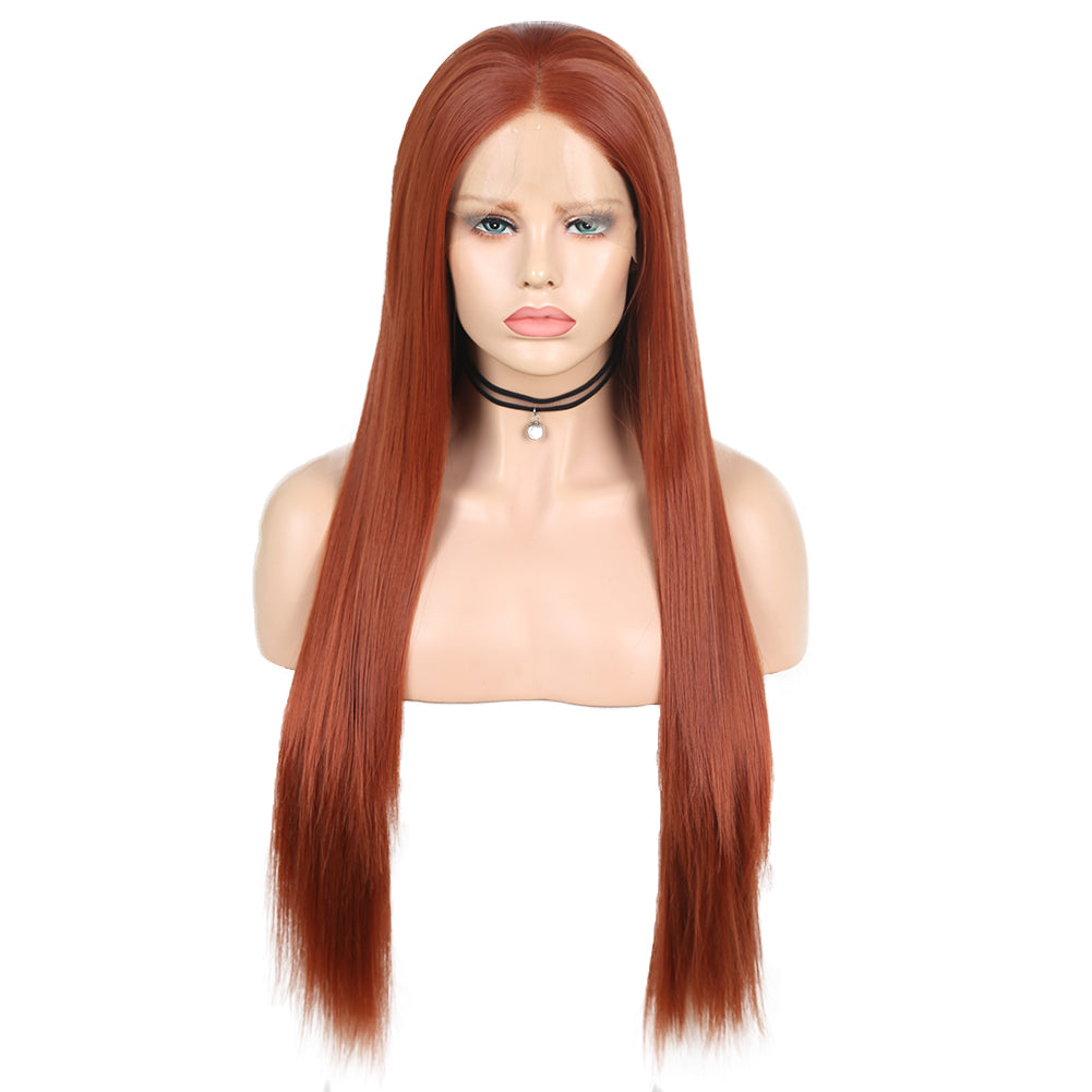 Hand Groove 13*2. 350# Chemical Fiber Front Lace Wig Headgear Long Straight Hair Natural Hairline Wig eprolo
