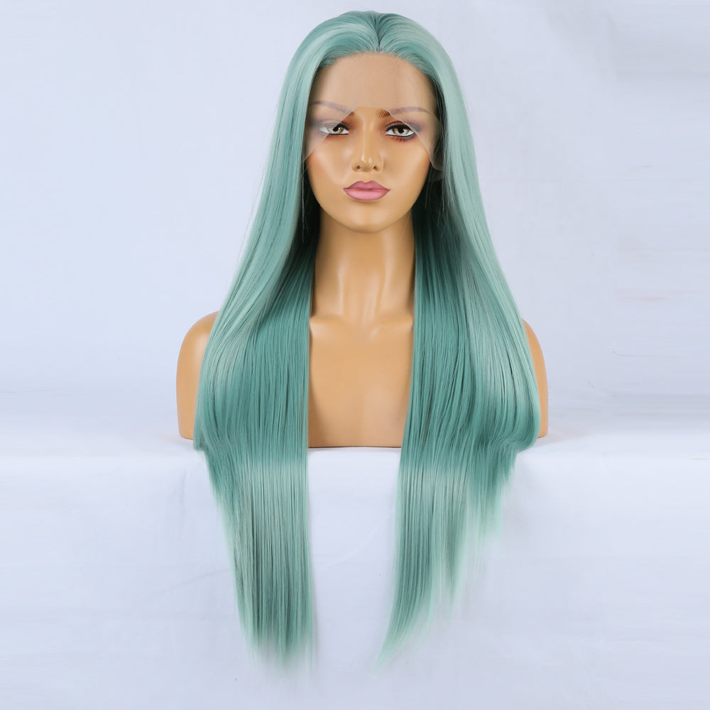 Wig Front Big Lace Ladies Chemical Fiber Wig Headgear Lace Wigs Long Straight Hair eprolo