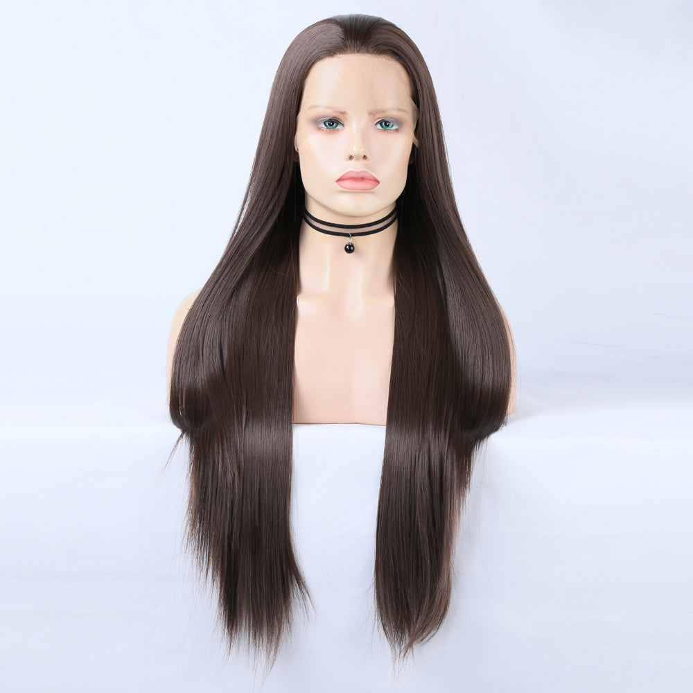 Wigs Ladies Wigs Long Straight Hair Front Lace Chemical Fiber Ladies Wigs Head Covers Large Lace wigs eprolo