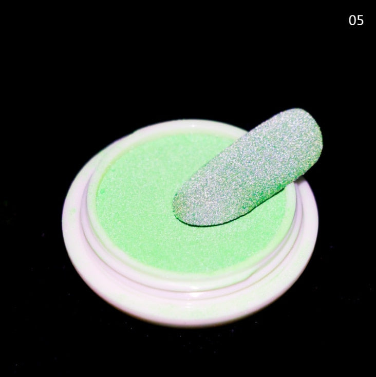 1Box Reflective Nail Glitter Powder Shiny Dust Glow In The Dark For Bar Disco Sparkling Pigment Fluorescent Nail Art Decorations eprolo