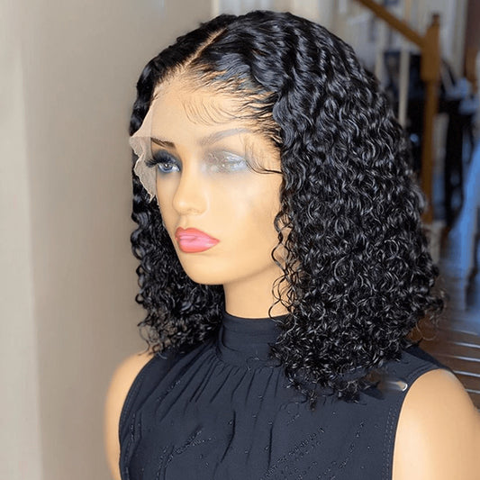 Perruque Femme Européenne et Américaine - Cheveux Courts Bouclés Africains - en Fibre Chimique