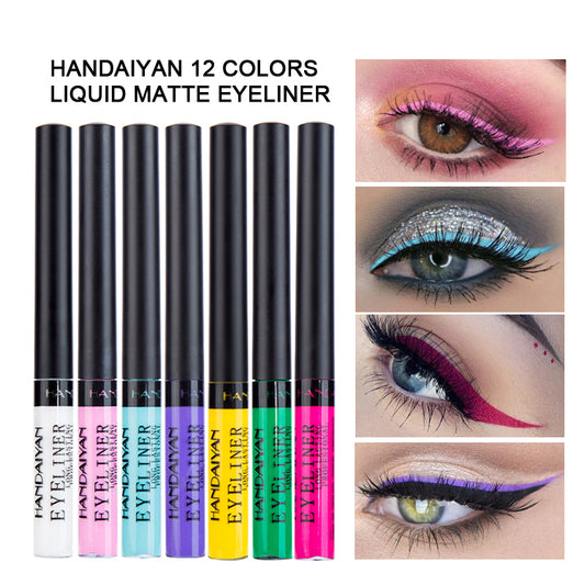 Makeup Color Eyeliner Matte Quick-Drying Liquid Eyeliner No Smudging MSDS Certified 12Pcs eprolo
