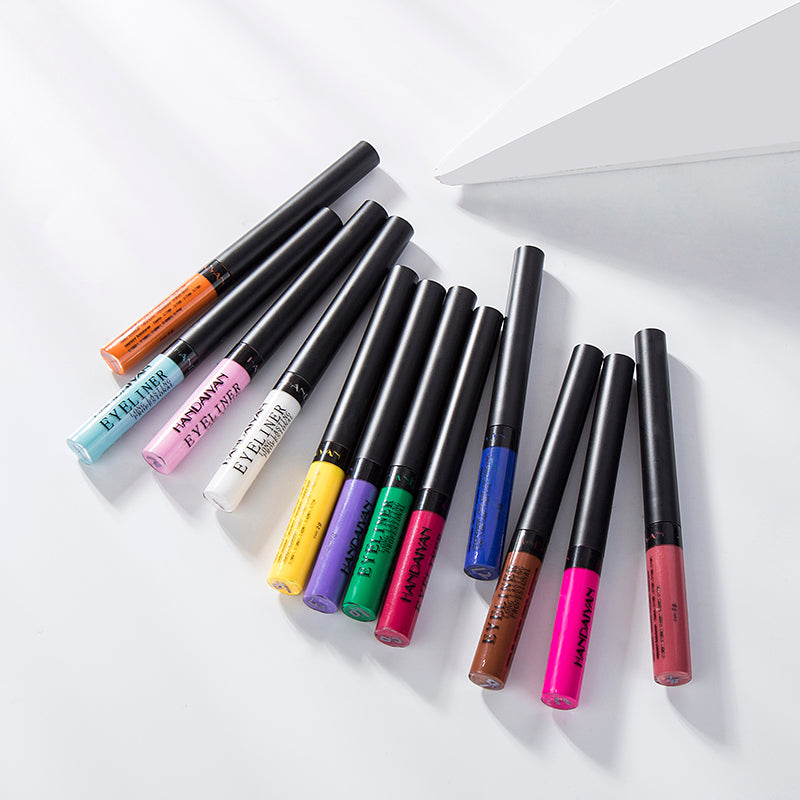 Makeup Color Eyeliner Matte Quick-Drying Liquid Eyeliner No Smudging MSDS Certified 12Pcs eprolo