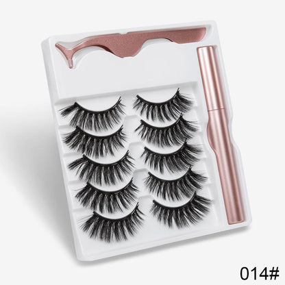 5 Pairs Magnetic Eyelashes Natural long Magnetic Eyeliner Magnetic False Eyelashes Tweezer Set Makeup Set Eyelash Extension eprolo