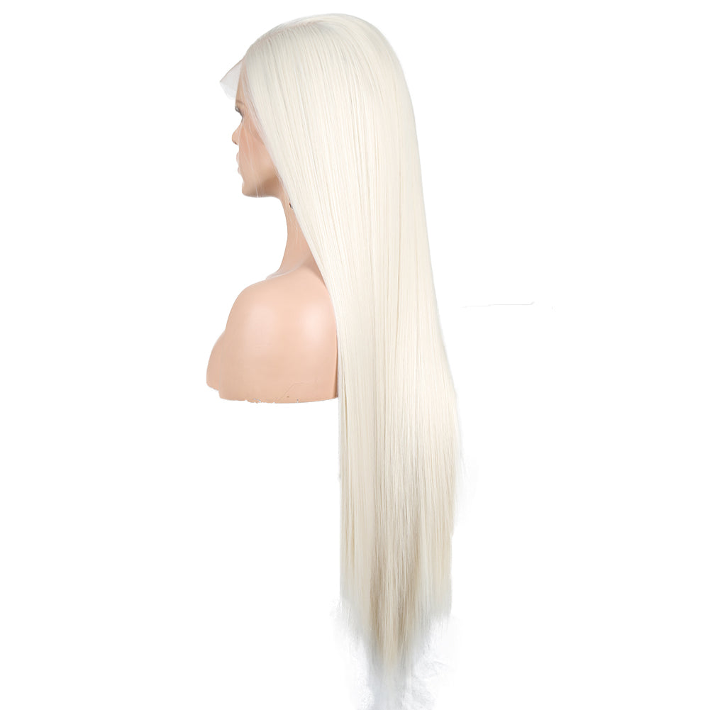 13*2. 60# Chemical Fiber Front Lace Wig Headgear Long Straight Hair Natural Hairline Wig eprolo