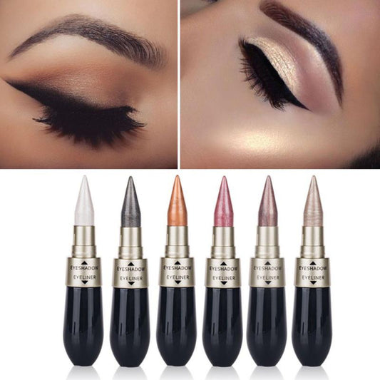 Creative Double-end Eyeshadow Black Eyeliner Pencil Waterproof 6 Colors Pigment Shimmer Glitter Smokey Eye Makeup Tool HOT TSLM2 eprolo