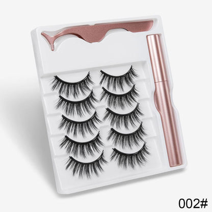 5 Pairs Magnetic Eyelashes Natural long Magnetic Eyeliner Magnetic False Eyelashes Tweezer Set Makeup Set Eyelash Extension eprolo