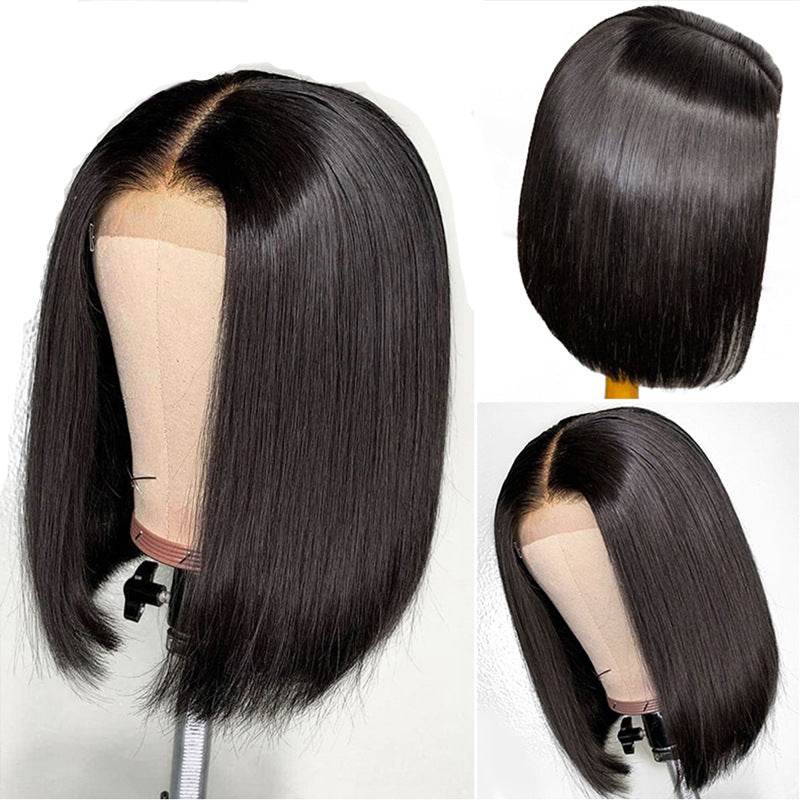Perruque Front Lace en Fibre Chimique - Cheveux Naturels - BOB Moyen pour Femmes Noires - Afrotix