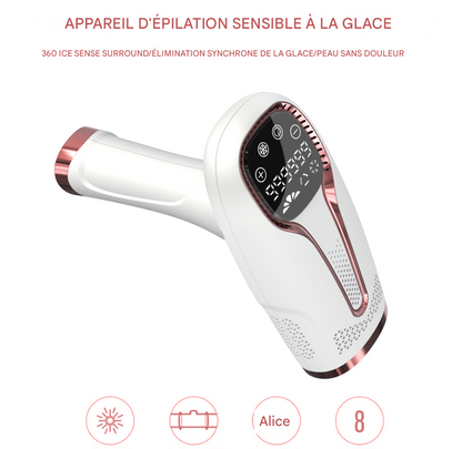 Appareil d'Épilation Laser à Main pour Femmes - Dispositif d'Épilation à Domicile IPL, Photorajeunissement, Épilation Sans Douleur,