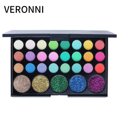 VERONNI 29-color eyeshadow matte pearlescent earth-tone eyeshadow smoky makeup multi-color eyeshadow palette eprolo
