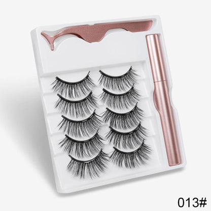5 Pairs Magnetic Eyelashes Natural long Magnetic Eyeliner Magnetic False Eyelashes Tweezer Set Makeup Set Eyelash Extension eprolo