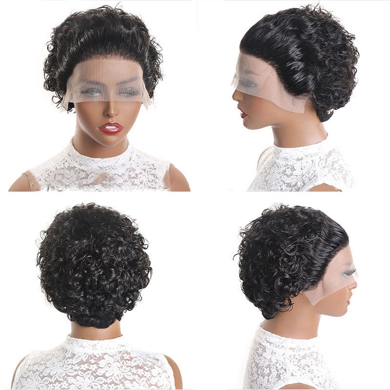 Perruque Front Lace - Coupe Courte Pixie - Cheveux 100 % Naturels