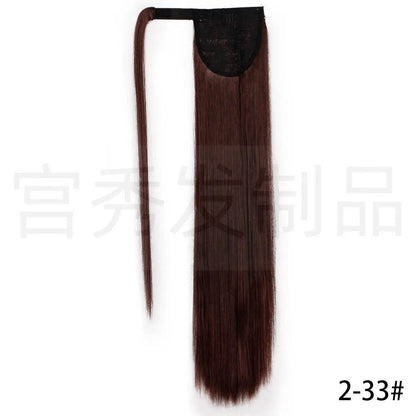 European And American Wig Ponytail Straight Hair Hair Extension Velcro Chemical Fiber Ponytail Female Fake Discovery Ponytail Hair - Afrotix