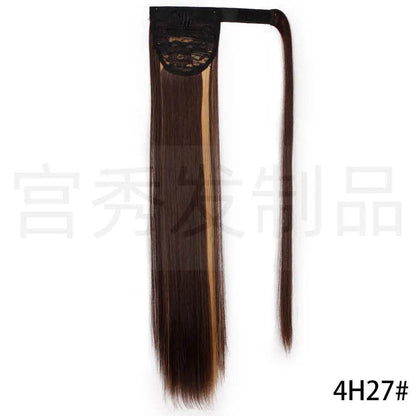 European And American Wig Ponytail Straight Hair Hair Extension Velcro Chemical Fiber Ponytail Female Fake Discovery Ponytail Hair - Afrotix