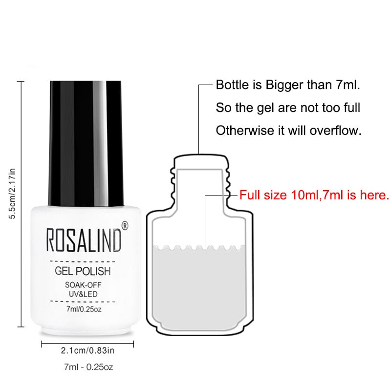 ROSALIND Gel Polish Set Manicure for Nails Semi Permanent Vernis top coat UV LED Gel Varnish Soak Off Nail Art Gel Nail Polish eprolo