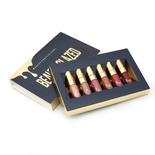 BEAUTY GLAZED 6pcs/Set Portable Professional Makeup 6 Colors Matte Liquid Lipstick Beauty Glazed Lip Gloss Kit HOT SELLING eprolo