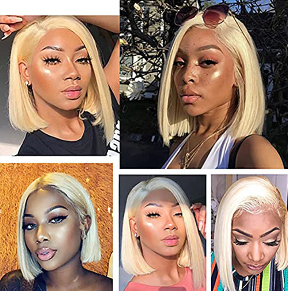 Hand Groove 13*2.5 Chemical Fiber Front Lace Wig Headgear 613# Wave Hair Natural Straight Hairline Wig eprolo