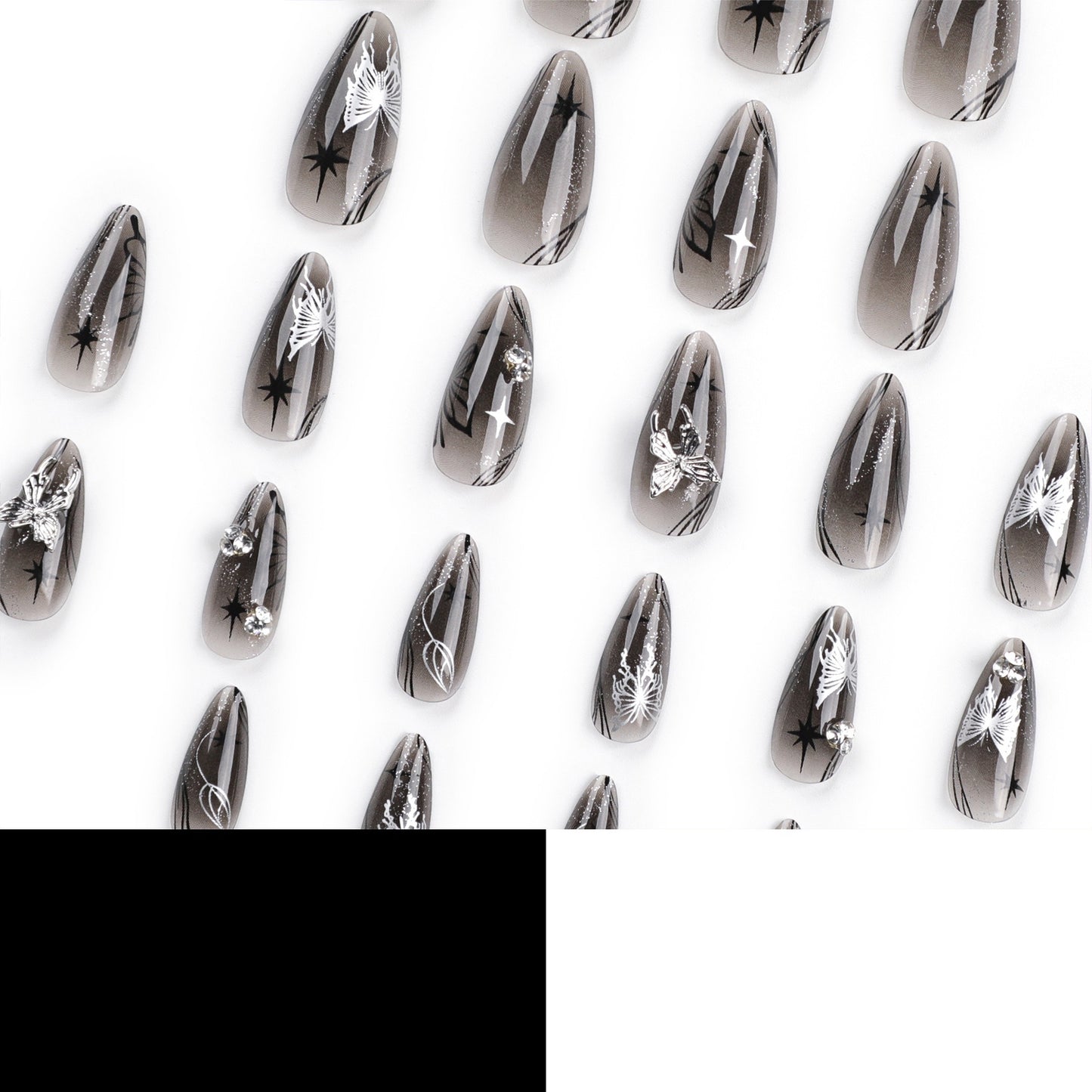Arco usa manicura uñas largas almendradas uñas postizas.