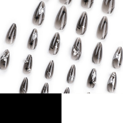 Arco usa manicura uñas largas almendradas uñas postizas.
