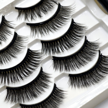 5pairs Magnet Eyelash Magnetic Liquid Eyeliner& Magnetic False Eyelashes & Tweezer Set Waterproof Long Lasting Eyelash Extension eprolo