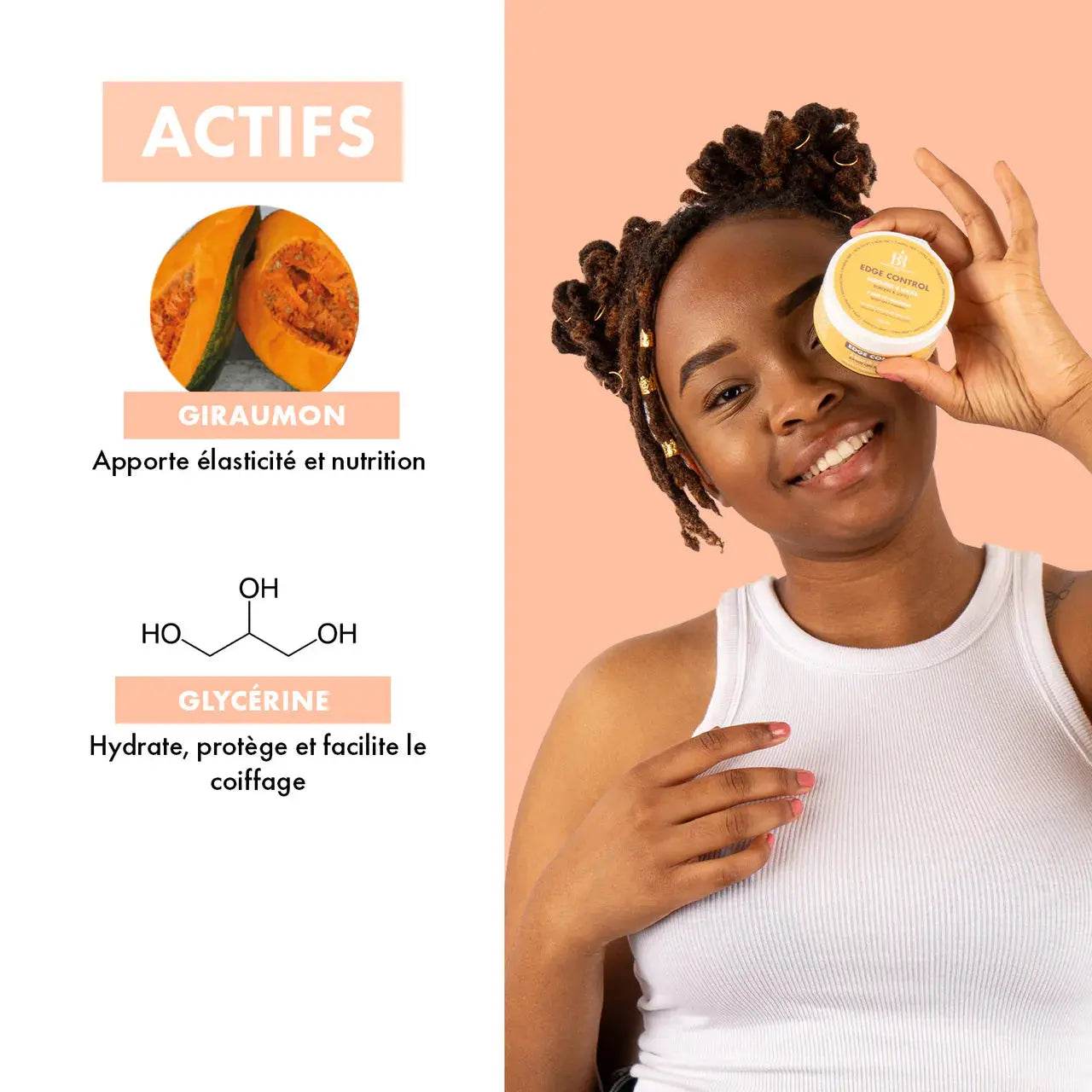 Gel de bordure HYDRATANT/EDGE CONTROL au Giraumon 100ml - Afrotix