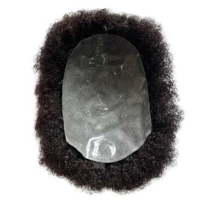 Hair Units For Black Men Hair Replacement System Thin PU Afro Toupee For African American Men European Human Hair Kinky Curly - Afrotix