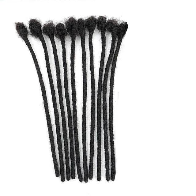 Handmade 100% Real Human Hair Dreadlock Extensions 10-30 Locs 0.6cm Width 613 27 Black Crochet Braiding Hair For Afro Women Men - Afrotix